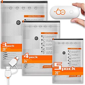 12-Pack Wfiia Vacuum Seal Storage Bags w/ Rechargeable Air Pump $9.99 + Free Shipping w/ Prime or on $35+