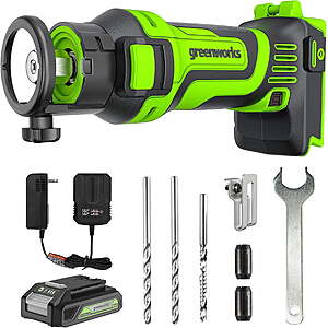 Greenworks 24V Speed Saw Rotary Cut 27,000 RPM Tools 6 Piece Kit with 2Ah Battery and Charger $64.99