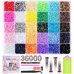 SOANNY 36000-Count 3mm Flatback Resin Rhinestone Bedazzling Kit (30 Colors) $7.82 + Free Shipping w/ Prime or on $35+