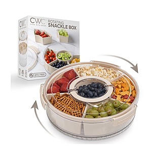 6-Compartment Cook With Color Round Snackle Box Serving Tray w/ Lid & Handle $10.50 + Free Shipping