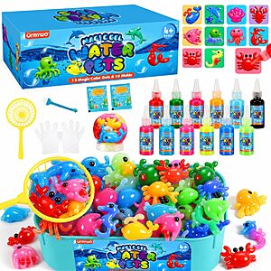 URMYWO Magic Water Gel Squishy Toy Kit w/ 12 Gel Colors & 10 Molds $9.99 + Free Shipping w/ Prime or on $35+