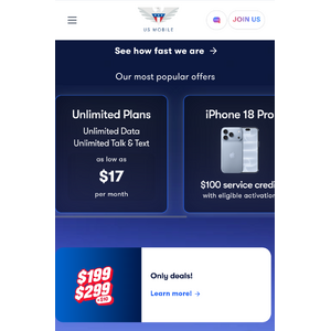 US Mobile: 1-Yr Unlimited Starter Plan + $10 Prepaid Mastercard w/ New Line & Port-In $199