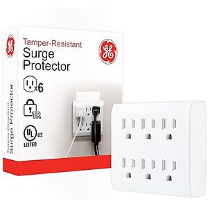 $6.99* | GE 6-Outlet 440-Joule Surge Protector Wall Tap (White) at Amazon