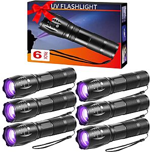 6-Pack Staaricc 395nm UV Black Light Flashlight $13.49 ($2.25 each) + Free Shipping w/ Prime or on $35+
