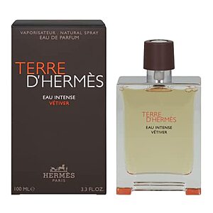[NEW] $50 | 3.3-Oz Hermès Terre D'Herm Eau Intense Vetiver Eau De Parfum for Men at Amazon