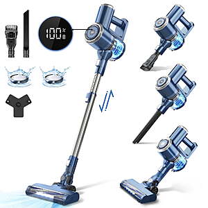 PrettyCare Cordless Stick Vacuum Cleaner, 38KPA 50mins 2600mAh 6-in-1 Lightweight Upright for Carpet Hard Floor Pet Hair W200 Upgraded $64.99
