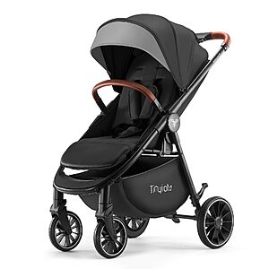Tinyiota Baby Stroller with UPF 50+ Canopy, One-Hand Fold & Leather Handle $119.99