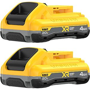 2-Pack DEWALT 20V MAX XR POWERPACK 4Ah Lithium-Ion Batteries (DCB2104-2) $129.95 + Free Shipping