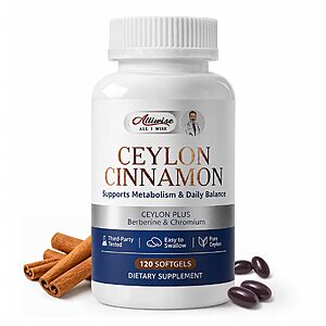 Ceylon Cinnamon Capsules (120) | Berberine with Ceylon Cinnamon & Chromium $8.09 AC and Subscribe and Save