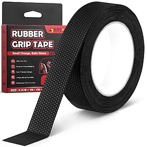 Xroam Rubber Grip Tape for Handles 1" x 16.4Ft Non-Abrasive Anti Slip Tape $4.49 AC