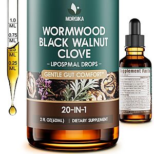 20-in-1 Wormwood Black Walnut Clove Cleanse Drops, Gut Cleanse & Detox $8.99