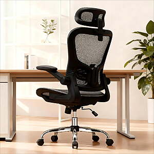 $80 FS WALMART cloudrest pro Ergonomic Mesh Office Chair, High Back Task Chair with Flip-up Arms, Adjustable Headrest & Lumbar Support for Home Office,