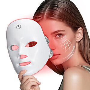 Red Light Mask for Face, 7 Color Red Light Facial Masks, At-Home Facial Care Device, Portable, Cordless, and Rechargeable $19.99