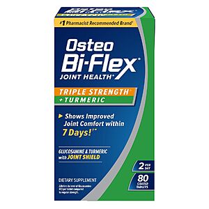 Select Accounts: 80-Count Osteo Bi-Flex Triple Strength Glucosamine Supplement w/ Turmeric Extract $8.27 w/ S&S + Free Shipping w/ Prime or on $35+