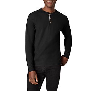 Hanes Mens T-shirts, Beefyt Henley Cotton Long Sleeve, Ebony, Large-3X-LargeUS $6.21