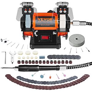 VEVOR 3590 RPM Bench Buffer & Polishing Machine w/ 3 Wheels & 100-Piece Accessories $46.99 + Free Shipping