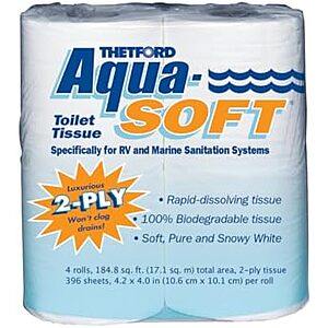 $8.05 | 4-Pack Thetford Aqua-Soft Toilet Tissue at Amazon