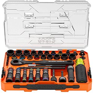 Klein Tools KNECT Complete Impact Pass Through and Flip Socket Set, 39-Piece one_size | 65500KNECT $99.98