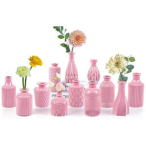Amazon: 30% OFF Baby Pink Glass Bud Vases – 12-Pack Only $19.99 (Reg. $28.99)