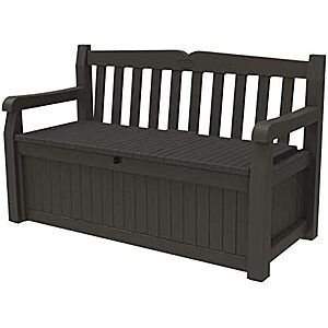 [Prime] $115.98* | 70-Gal Keter Solana Outdoor Patio Storage Bench Deck Box at Amazon