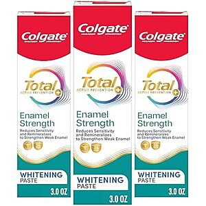 [Prime, SnS, AC] $31.67 | 3 × 3-Pack 3-Oz Colgate Total Enamel Strength Remineralizing Toothpaste ($10.56 each) at Amazon ($3.52 each)