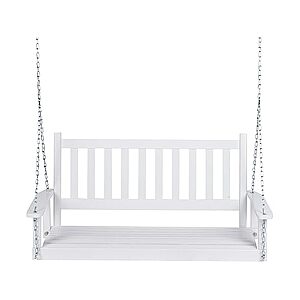 54" Shine Company Maine Wood Porch Swing w/ Chains (Black) $89.99 + Free Shipping w/ Prime or $6 Fee per Order