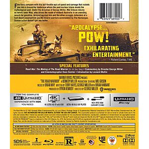 Mad Max 2: The Road Warrior (4K Ultra HD + Blu-ray) $14.99 Amazon.com