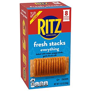 RITZ Fresh Stacks Everything Crackers, 8 Multi Snack Packs~$3.38 After Coupon @ Amazon