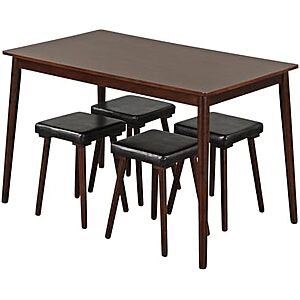 $79.99* | Giantex 5-Piece Dining Table Set with 4 Upholstered Stools at Amazon
