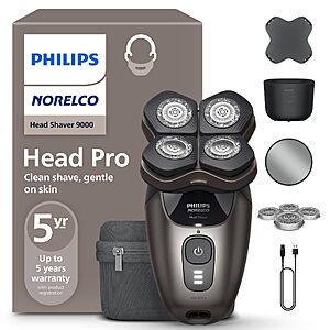 Early Prime Big Deal (Only Prime account):Philips Norelco Head Shaver Pro 9000 Electric Shaver, Clean & Gentle Shave $104.96
