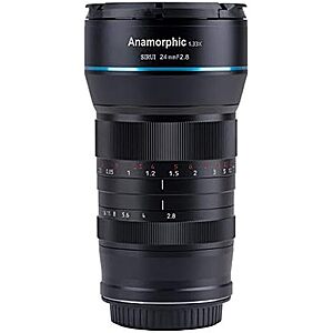 $239* | SIRUI 24mm Anamorphic f/2.8 1.33X APS-C Camera Lens at Amazon
