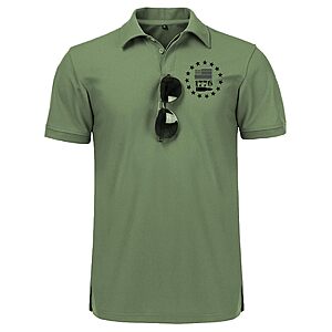 JACKETOWN Men's American Flag Graphic Polo Shirt (various) $7 + Free Shipping w/ Prime or on $35+