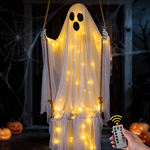 Halloween Outdoor 4.8FT Hanging Swing Ghost, $27.99 with coupon and code