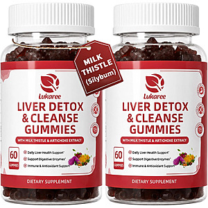 (120Ct) Lukaree Liver Cleanse Detox & Repair Gummies - Herbal Liver Support $10.39