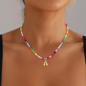 Amazon – Maxcate Colorful Initial Necklace - $3.99 w/ Code