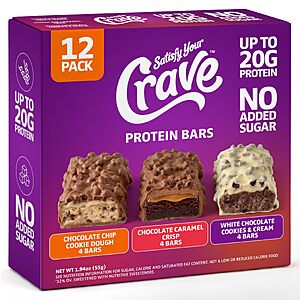 12-Ct 1.94oz Satisfy Your Crave Protein Bars (19-20g) $13.59 w/ S&S @Amazon