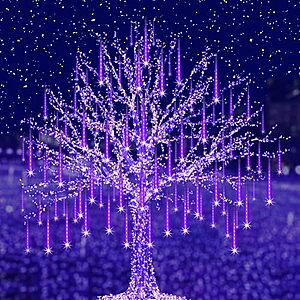 [AC] $11.69* | 2 × 26.9' (8 Tubes/192-LED) Adecorty UL Plug Outdoor Meteor Shower Lights (Purple, Blue) ($5.84 each) at Amazon