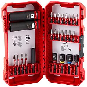 $21.88* | 26-Pc Milwaukee Shockwave Drive & Fasten Electric Tool Bit Set at Amazon