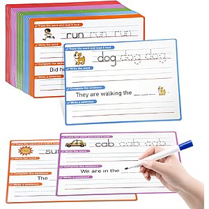 20-Sheets HenPisen Kids' CVC Word Games & Sentence Building Phonics Flash Cards $4.99 + Free Shipping w/ Prime or on $35+