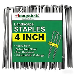 50-Pack 4" Amagabeli 12 Gauge Galvanized U-Shaped Landscape Stakes $3.49 + Free Shipping w/ Prime or on $35+