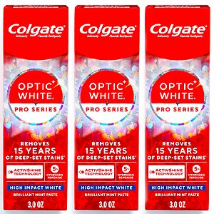 [S&S]Colgate Optic White Pro Series High Impact White Toothpaste, 3 Pack, 3.0 oz $15.99