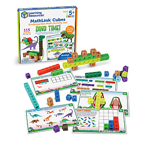 Learning Resources MathLink Cubes Kindergarten Math Activity Set (Dino Time) $8.30 + Free Shipping w/ Walmart+ or on $35+