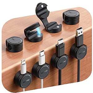 8-Pack FLYLEAD Silicone Magnetic Cable Clips w/ Adhesive Backing (5 colors) $4.74 + Free Shipping w/ Prime or on $35+
