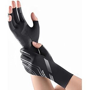 SOLOEVER Fingerless Compression Arthritis Gloves w/ Non-Slip Grip (XS-XXL, Black) $4.99 + Free Shipping w/ Prime or on $35+