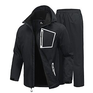 SWISSWELL Men's Rain Suits High Visibility Reflective Motorcycle Golf Rain Gear Waterproof Breathable Jacket and Pants $22.99 after coupon