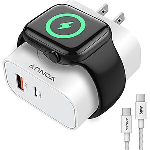 VONUV 3-in-1 Apple Watch 20W USB-C Wall Charger w/ Dual Ports & Magnetic Wireless Adapter $8.99 + Free Shipping w/ Prime or on $35+