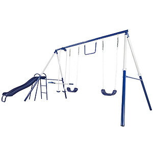 Sportspower Arcadia Metal Swing Set w/ Trapeze, 2-Person Glider & 5' Slide $99 + Free Shipping