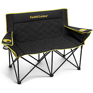 [Prime] FanttikOutdoor Zeta L11 Duo Pro 2-Person Folding Camping Loveseat Chair w/ Cup Holders & Storage Bags (Black) $53.99 + Free Shipping