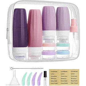 18-Pack BAGSMART TSA-Approved Silicone Travel Toiletry Bottles Set (Various) $6.99 + Free Shipping w/ Prime or on $35+