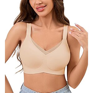 POSESHE Women's Wireless Seamless V-Mesh Bra (Various) $7.79 + Free Shipping w/ Prime or on $35+